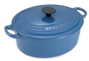 LE CREUSET 29cm Oval Cast Iron Casserole Blue