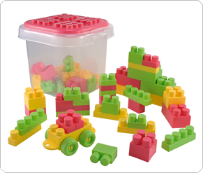 Bucket Of 30 Bricks Pink