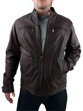 Copper Tab Collar Biker Jacket