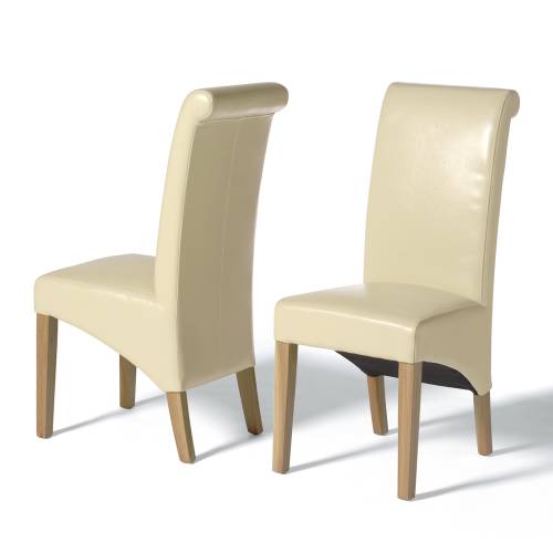 Elegance Rollback Cream Leather Chair 808.021