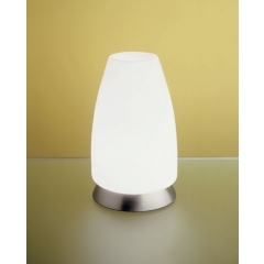 Bonne Nuit Satin Nickel Glass Table Lamp