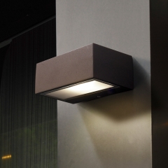 Leds-C4 Lighting Nemesis Dark Brown Rectangular Wall Light