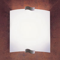 LEDS Lighting Ola Modern Satin Nickel Wall Light With A White Optic Glass Shade