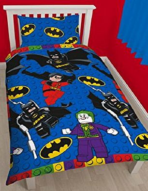 LEGO  Batman Single Duvet Set - Reversible Design Blue