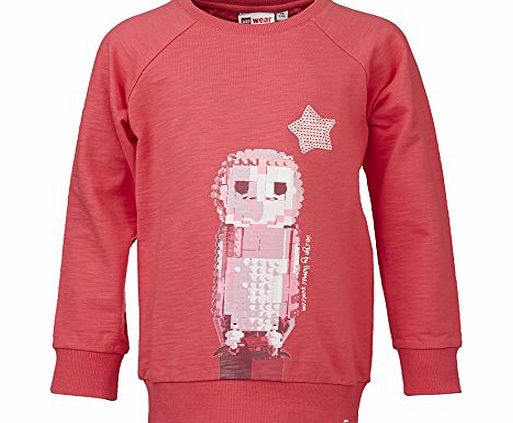 Lego Wear  Girls Lego BrickN Bricks Pullover Tuxie 602 Jumper, Pink (Bright Red 330), 12 Years (Manufacturer size: 152)