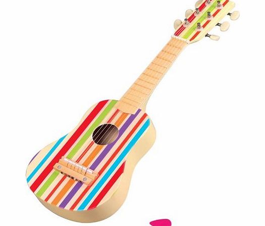 LELIN WOODEN STRIPE STRIPED DECOR GUITAR CHILDRENS KIDS MUSICAL INSTRUMENT  3YRS