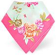 Leonard Aqua and Hot Pink Floral Printed Silk Square Scarf