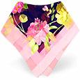 Leonard Pink and Blue Violet Floral Devore Silk Square Scarf
