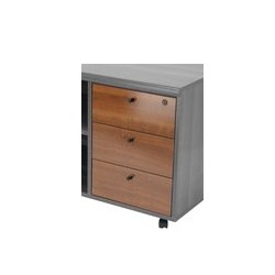 ` 3 Drawer Pedestal - Walnut 40W x 53D x