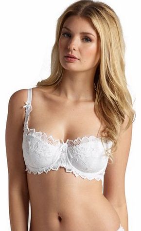 Fiore White Floral Lace Balcony Bra 93208 32D