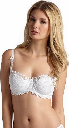 Fiore White Floral Lace Balcony Bra 93208 38F