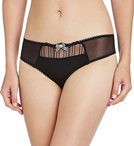 Lepel Womens Alexandra Thong String, Black/White, Size 10