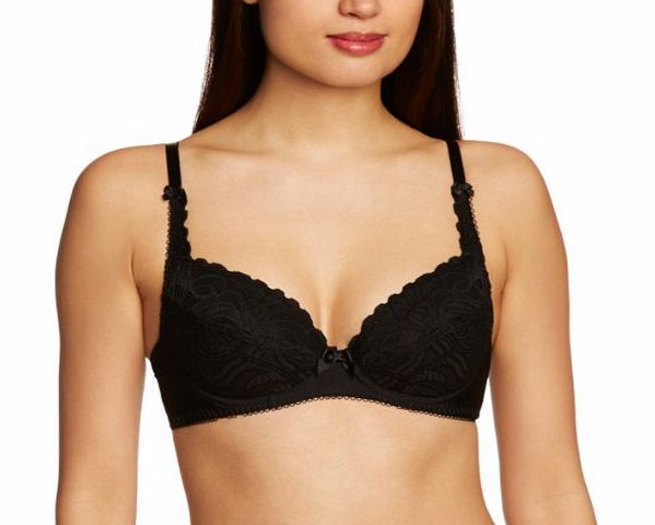 Lepel Womens Iris Plunge Everyday Bra, Black, 30E