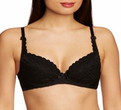 Lepel Womens Iris Plunge Everyday Bra, Black, 32F