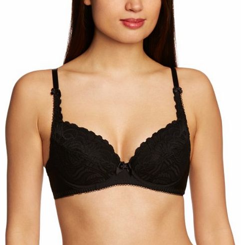 Lepel Womens Iris Plunge Everyday Bra, Black, 38D