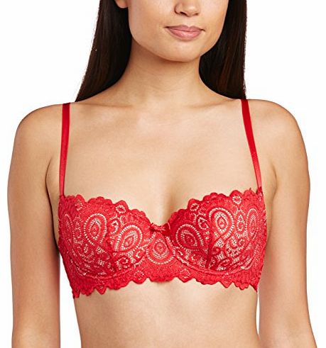 Womens Matilda Padded Balcony Everyday Bra, Red (Lipstick Red), 30B