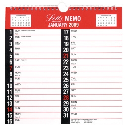 Letts 2009 Memo Calender 235 x 235 mm