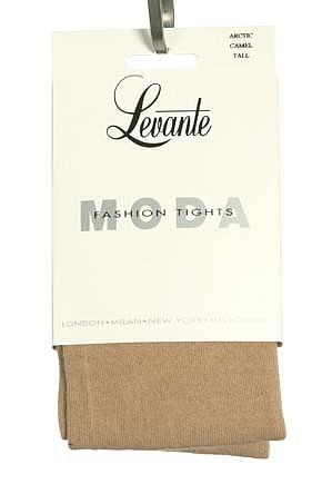 Ladies 1 Pair Levante Arctic Plain 100 Denier Cotton Tights Camel