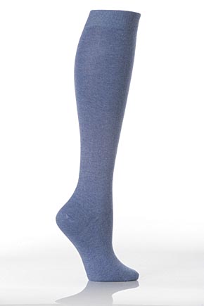 Ladies 1 Pair Levante Cotton Knee High Sock In 8 Colours Jeans