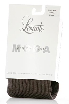 Ladies 1 Pair Levante Rib 100 Denier Wool Tights In 3 Colours Camel