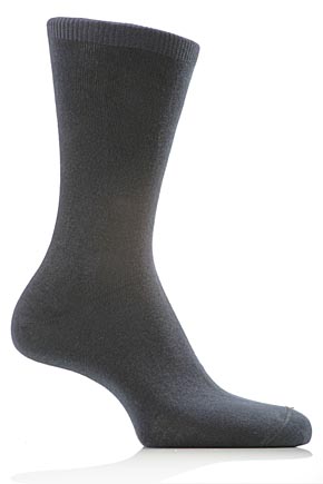 Ladies 1 Pair Levante Soft Cotton Crew Sock In 6 Colours Slate