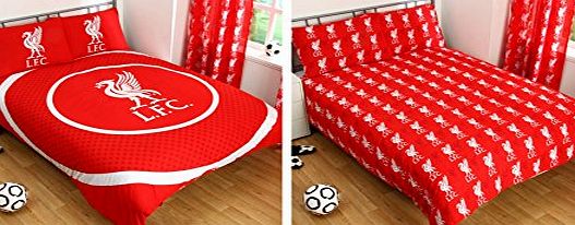 LFC OFFICIAL LIVERPOOL FC BULLSEYE PANEL SPOT DOUBLE DUVET SET QUILT COVER BEDDING DOUBLE DUVET AND 2 x PILLOWCASES (LFCDD2)