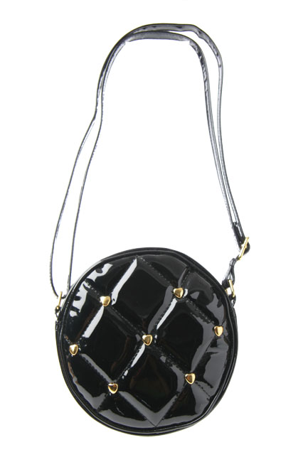 patent stud cross body bag