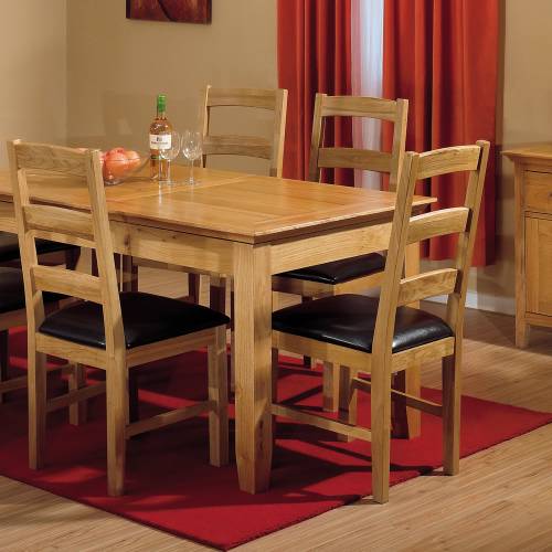 Lichfield Oak Small Dining Set   6 Ladderback Chairs