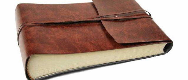 Life Arts Romano Italian Handmade Leather Photo Album, Classic Style Pages (16cm x 22cm)