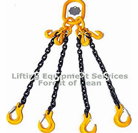 Lifting Equipment Services 8mm Chain Sling 4 leg with Shortners Heavy Duty EWL 2.2m SWL 4.25t* lifting HIAB ID Tag Cert