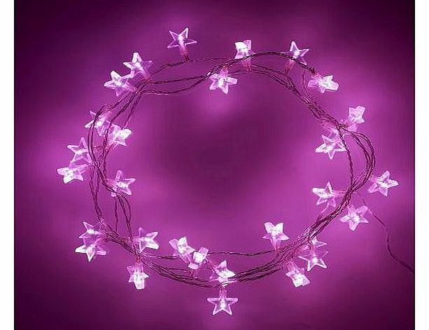 Indoor Star Fairy Lights with 30 Pink LEDs by Lights4fun