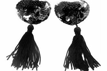 Lilys Design Naughty Nipple Tassels - Black Sequin