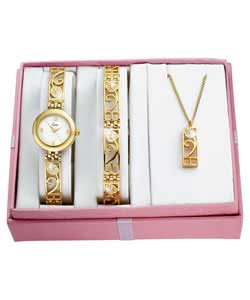 limit Ladies Quartz Gold Plated 3 Piece Set