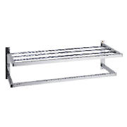 Chrome 2 Tier Wall Rack Square Tube