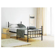 Sgl Bed Frame, Black, With Silentnight