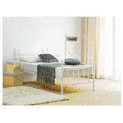 Sgl Bed Frame, Cream, With Silentnight