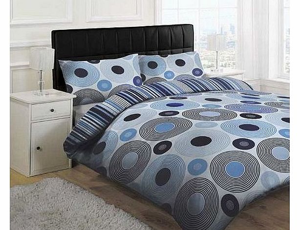 Linens Limited Orbital Duvet Cover Set, Blue, Double