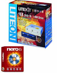 16X DVD+/-R / DVD+/-RW Drive Plus FREE Nero 6