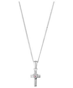 Little Gems Sterling Silver Cross Pendant