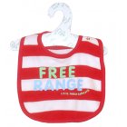 Little Green Radicals Free Range Bib - Red/White Stripes