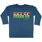 Little Green Radicals Get Up Stand Up Kids Longsleeved Tee (Blueberry)