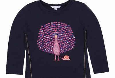 Peacock T-Shirt Navy blue `2 years,3 years,4