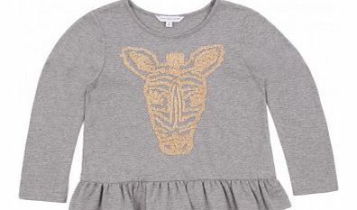 Zebra Pussybow T-shirt Heather grey `2 years,3