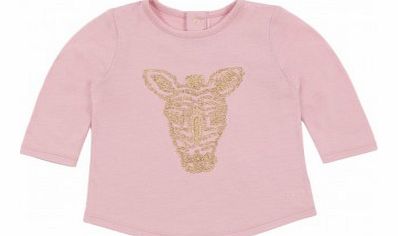 Zebra T-shirt Pale pink `3 months,6 months,12