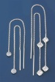 cubic zirconia square pull through earrings