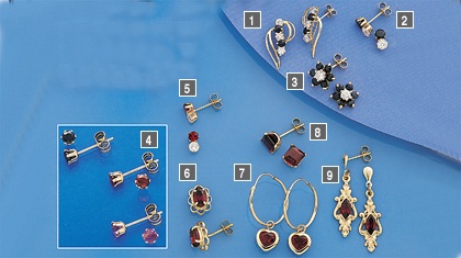 SAPPHIRE AND CUBIC ZIRCONIA STUD EAR-RINGS