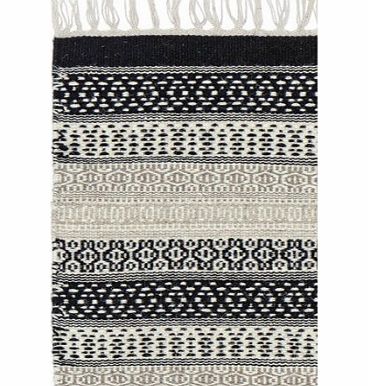 Liv Interior Iceland woolen rug - Black and natural L