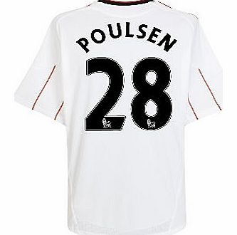 Liverpool Away Shirt Adidas 2010-11 Liverpool Away Shirt (Poulsen 28) - Kids