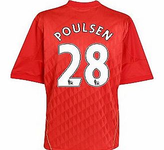 Liverpool Home Shirt Adidas 2010-11 Liverpool Home Shirt (Poulsen 28) - Kids