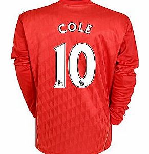 Liverpool Home Shirt Adidas 2010-11 Liverpool Long Sleeve Home Shirt (Cole